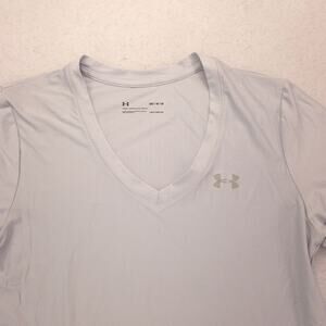 Under Armour Casual Crew Neck Short Sleeve Graphic T Shirt Mens Size M Gray